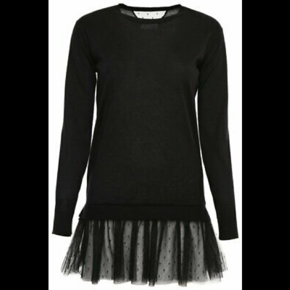 NWT RED Valentino black lace peplum sweater